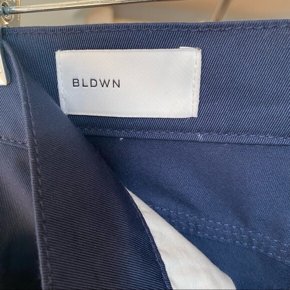 BLDWN Blue White High Waisted Pants Cropped Wide Leg Skater Size 28 - Picture 9 of 11